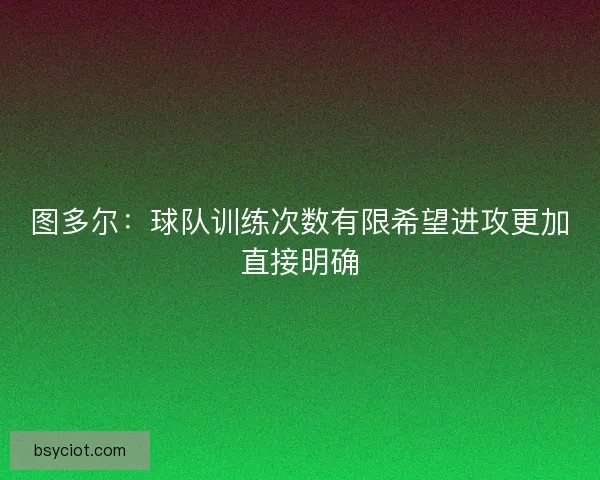 图多尔：球队训练次数有限希望进攻更加直接明确
